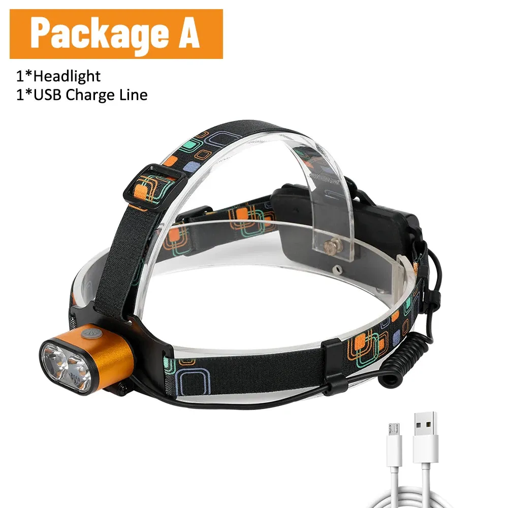 Cycle Zone High-power LED Headlight Portable 2T6 Long-range Headlamps Night Fishing Camping Hiking Outdoor Lighting Facility
