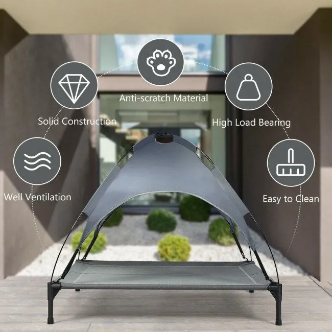 Elevated Outdoor Bed for Dogs with Removable Canopy