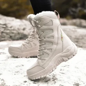 High Top Women's Ultra-Warm Plush Lace-up Winter Snow Boots