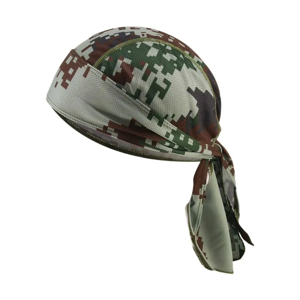 Quick Dry Camo Cycling Cap Head Scarf Summer Men Running Riding Bandana Headscarf Camo Printing Cap Headband Men Head Scarf